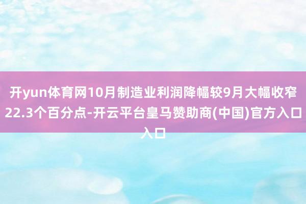 开yun体育网10月制造业利润降幅较9月大幅收窄22.3个百分点-开云平台皇马赞助商(中国)官方入口