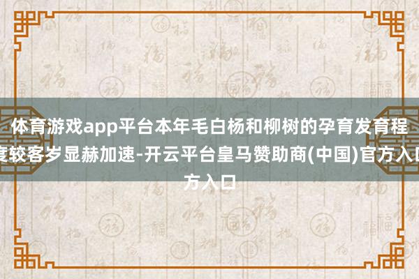 体育游戏app平台本年毛白杨和柳树的孕育发育程度较客岁显赫加速-开云平台皇马赞助商(中国)官方入口