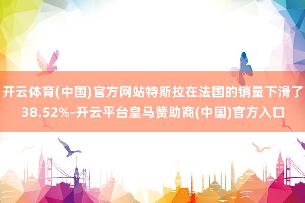 开云体育(中国)官方网站特斯拉在法国的销量下滑了38.52%-开云平台皇马赞助商(中国)官方入口